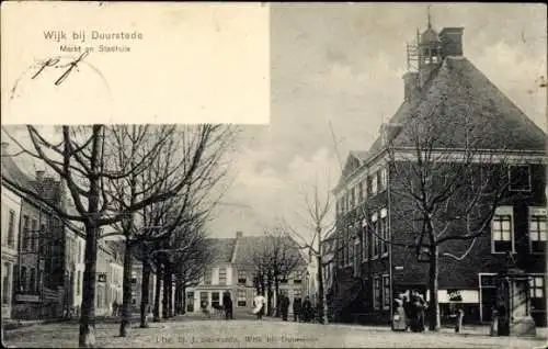 Ak Wijk bij Duurstede Utrecht, Markt, Rathaus