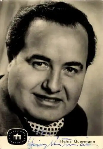 Ak Schauspieler Heinz Quermann, Portrait, Autogramm