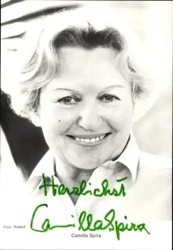 Ak Schauspielerin Camilla Spira, Portrait, Autogramm