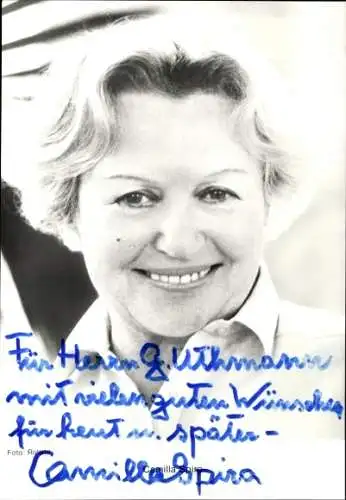 Ak Schauspielerin Camilla Spira, Portrait, Autogramm