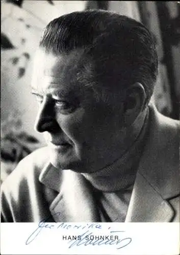 Ak Schauspieler Hans Söhnker, Portrait, Autogramm