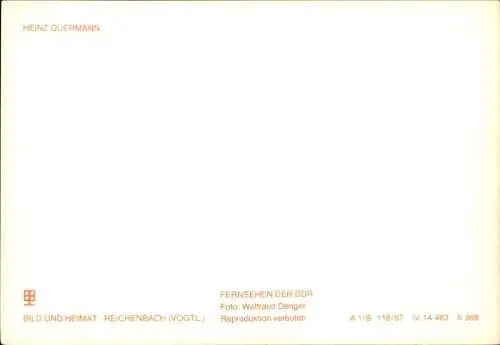 Ak Schauspieler Heinz Quermann, Portrait, Autogramm, Scheinwerfer