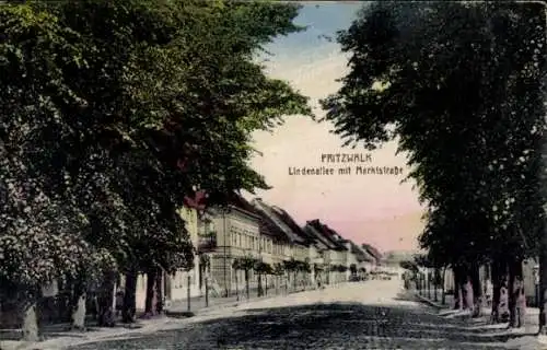 Ak Pritzwalk in der Prignitz, Lindenallee mit Marktstraße