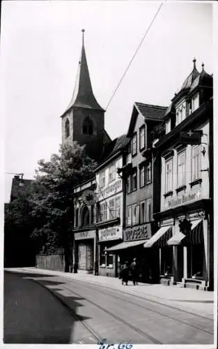 Foto Erfurt in Thüringen, Geschäfte, Schlösserstraße, Drogerie, Kirchturm
