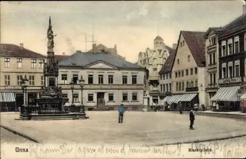 Ak Unna in Westfalen, Marktplatz