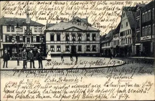 Ak Unna in Westfalen, Marktplatz