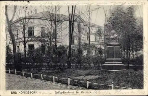 Ak Königsborn Unna im Ruhrgebiet, Grillo-Denkmal, Kurpark