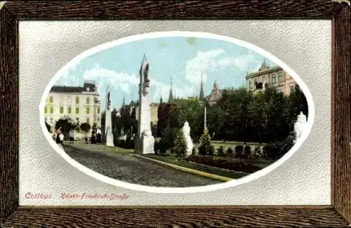 Passepartout Ak Cottbus in der Niederlausitz, Kaiser Friedrich Straße