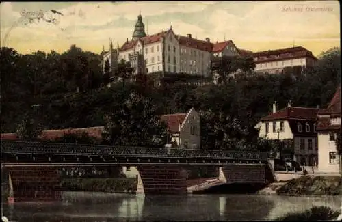 Ak Gera in Thüringen, Schloss Osterstein, Untermhaus, Brücke