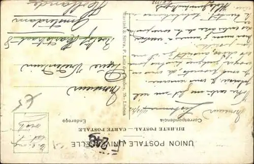 Ak Portugal, Minho, Mann in Portugiesischer Tracht, Stock, Strohmantel