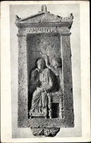 Ak Alexandria Ägypten, Grabstele, 3. Jahrhundert v. Chr., Museum, Relief