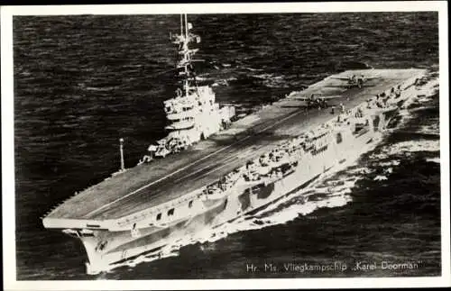 Ak Rotterdam, Niederländisches Kriegsschiff, Karel Doorman, Flugzeugträger