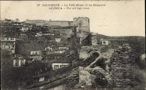 Ak Thessaloniki Griechenland, Ville Haute, les Remparts