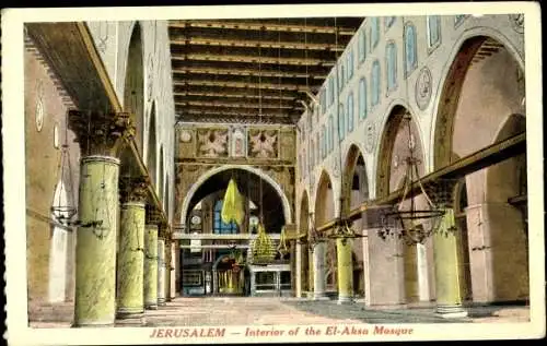 Ak Jerusalem Israel, Innenraum der El-Aksa-Moschee