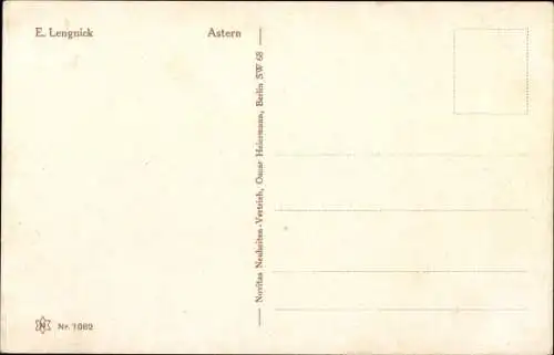 Künstler Ak Lengnick, E., Astern, Blumen in einer Vase, Novitas Nr. 1082