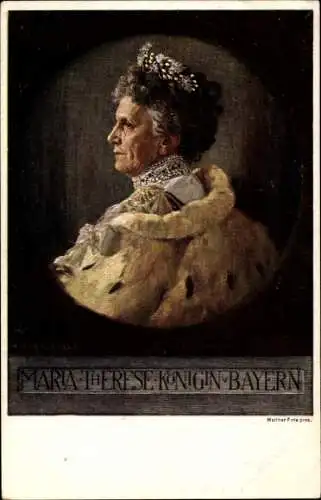 Künstler Ak Firle, Walther, Maria Therese, Gemahlin König Ludwig III. von Bayern, Portrait