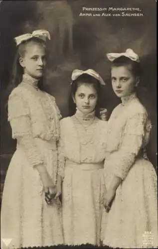 Ak Prinzessinnen Margarethe, Anna und Alix von Sachsen