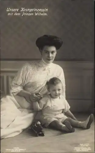 Ak Kronprinzessin Cecilie von Preußen, Prinz Wilhelm, Portrait