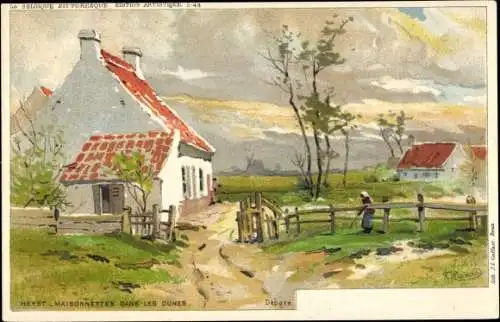 Künstler Litho Knokke Heist Westflandern, Maisonnettes dans les Dunes