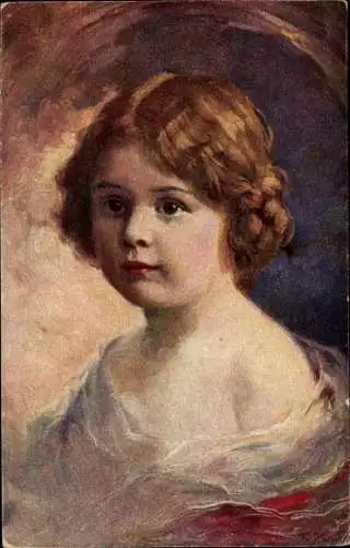 Künstler Ak Heinrich, P., Mädchen-Portrait, Sonnenschein