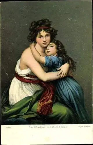 Künstler Ak Le Brun, Selbstportrait mit Tochter