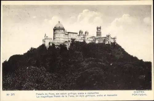 Ak Sintra Cintra Portugal, Magnifique Palais de la Pena