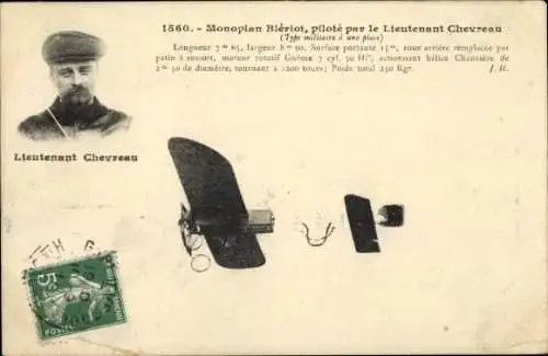 AK-Eindecker Bleriot, gesteuert von Leutnant Chevreau