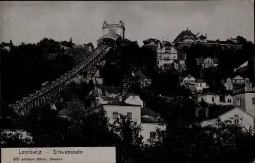 Ak Dresden Loschwitz, Teilansicht, Schwebebahn