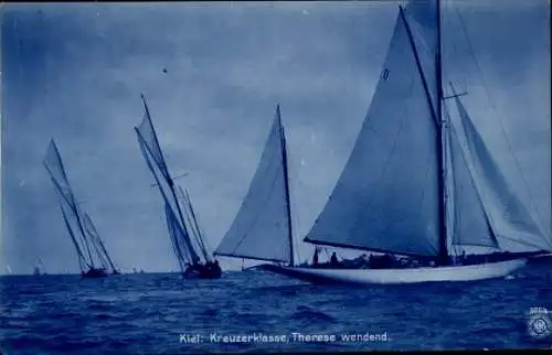 Ak Kiel, Segelboote, Kreuzerklasse, Therese wendend