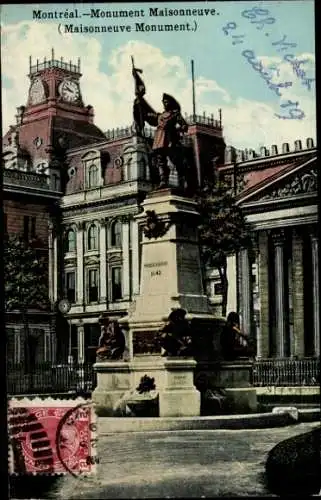 Ak Montreal Quebec Kanada, Maisonneuve-Denkmal