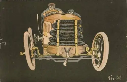 Künstler Ak Fernel, Rennwagen