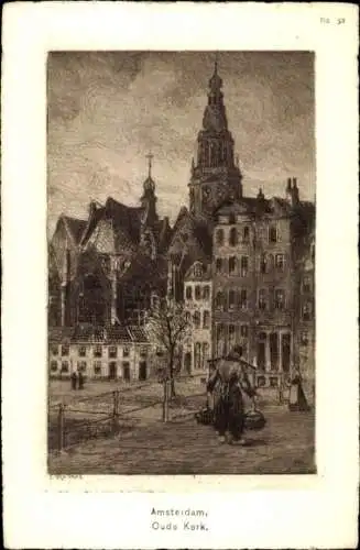 Künstler Ak Amsterdam Nordholland Niederlande, Oude Kerk