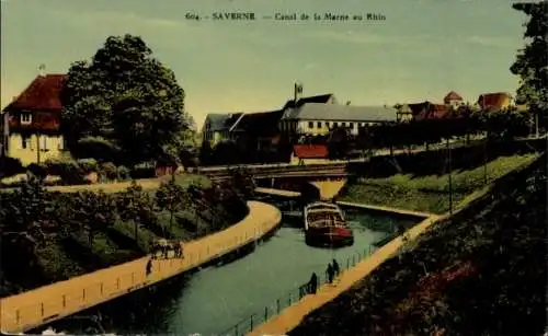 Ak Saverne Zabern Elsass Bas Rhin, Canal de la Marne au Rhin