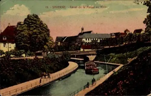 Ak Saverne Zabern Elsass Bas Rhin, Canal de la Marne au Rhin