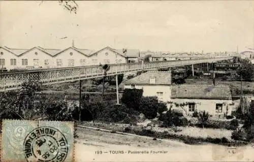 Ak Tours Indre et Loire, Passerelle Fournier