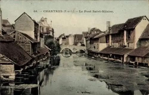 Ak Chartres Eure et Loir, Le Pont Saint-Hilaire
