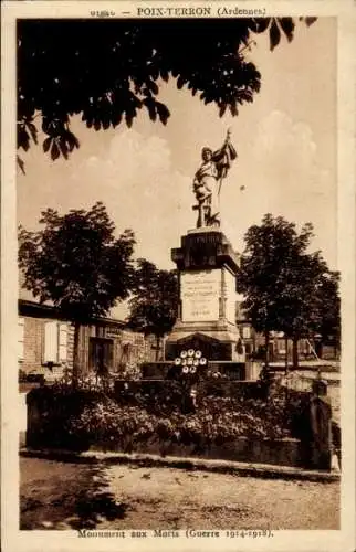 Ak Poix Terron Ardennes, Monument aux Morts