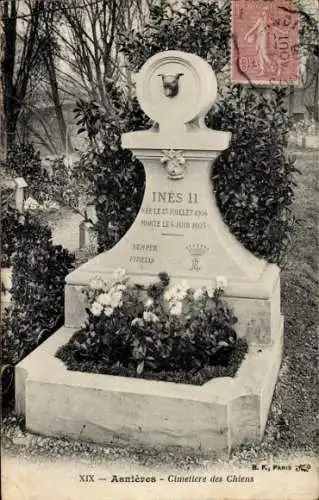 Ak Asnières sur Seine Hauts-de-Seine, Cimetiere des Chiens