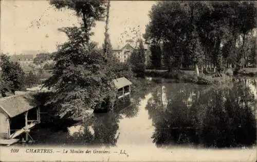 Ak Chartres Eure et Loir, Le Moulin des Graviers