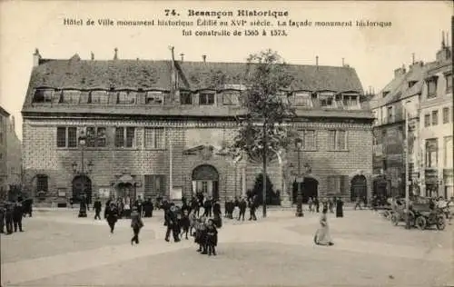 Ak Besançon Doubs, Hotel de Ville, La Facade monument historique