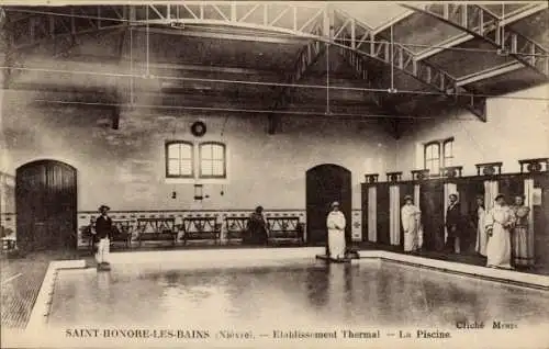 Ak Saint Honoré les Bains Nièvre, Etablissement Thermal, La Piscine