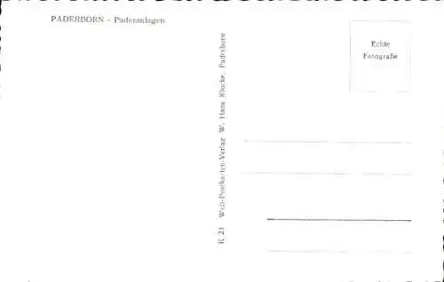 Ak Paderborn in Westfalen, Paderanlagen, Kirchturm