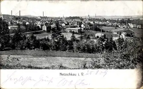 Ak Netzschkau im Vogtland, Blick auf den Ort