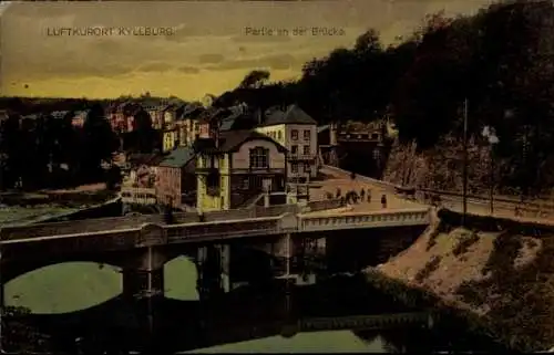 Ak Kyllburg in der Eifel, Teilansicht, Brücke