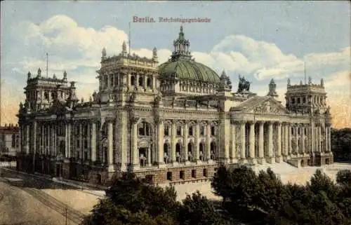 Ak Berlin Tiergarten, Reichstagsgebäude