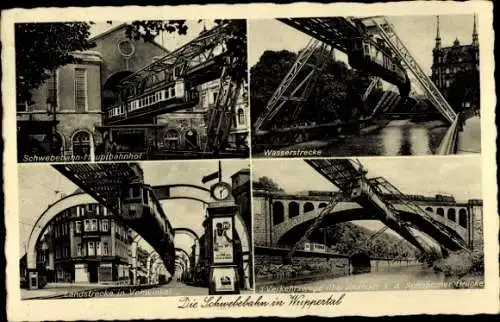 Ak Wuppertal, Schwebebahn, Sonnborner Brücke, Hauptbahnhof