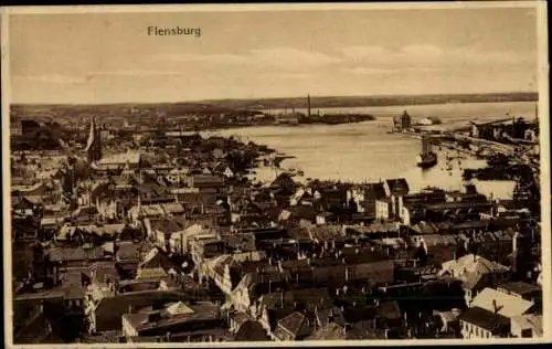 Ak Flensburg in Schleswig Holstein, Panorama