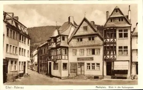 Ak Adenau in Rheinland Pfalz, Marktplatz, Blick in die Kollengasse