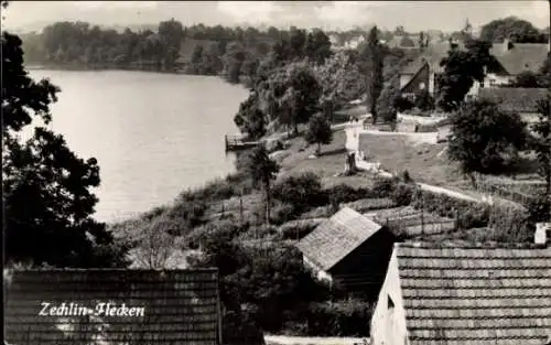 Ak Dorf Zechlin Rheinsberg, Uferpartie, Häuser