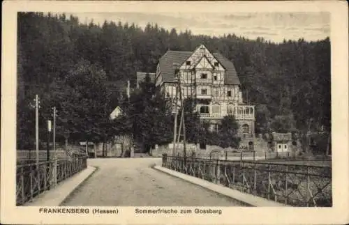 Ak Frankenberg an der Eder Hessen, Hotel zum Gossberg, Fachwerkhaus